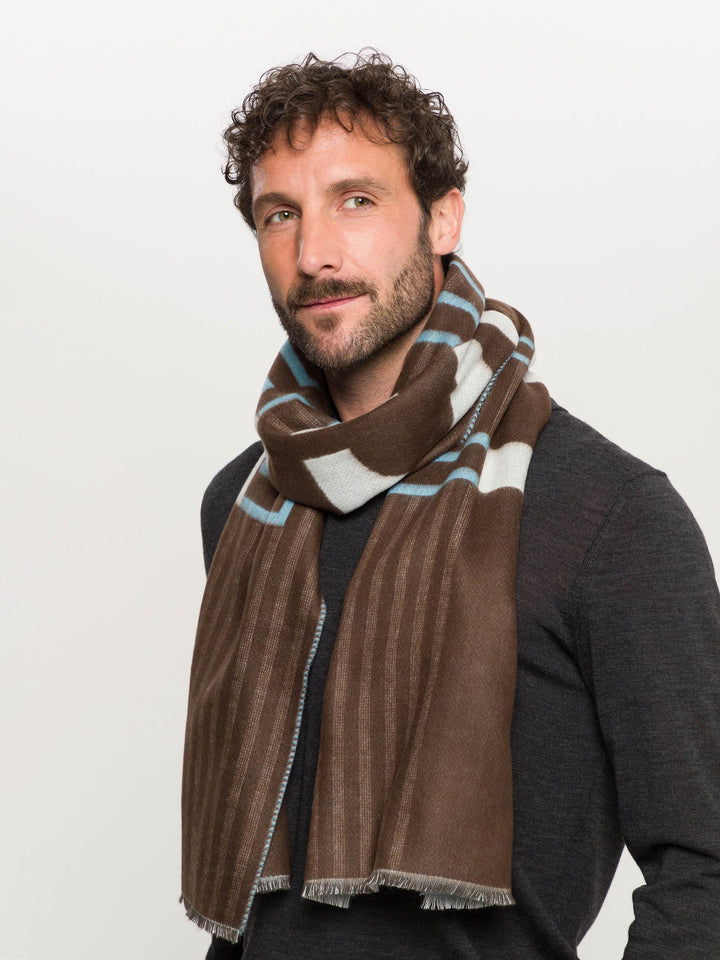 Doubleface Cashmink-Schal mit bugatti-Schriftzug