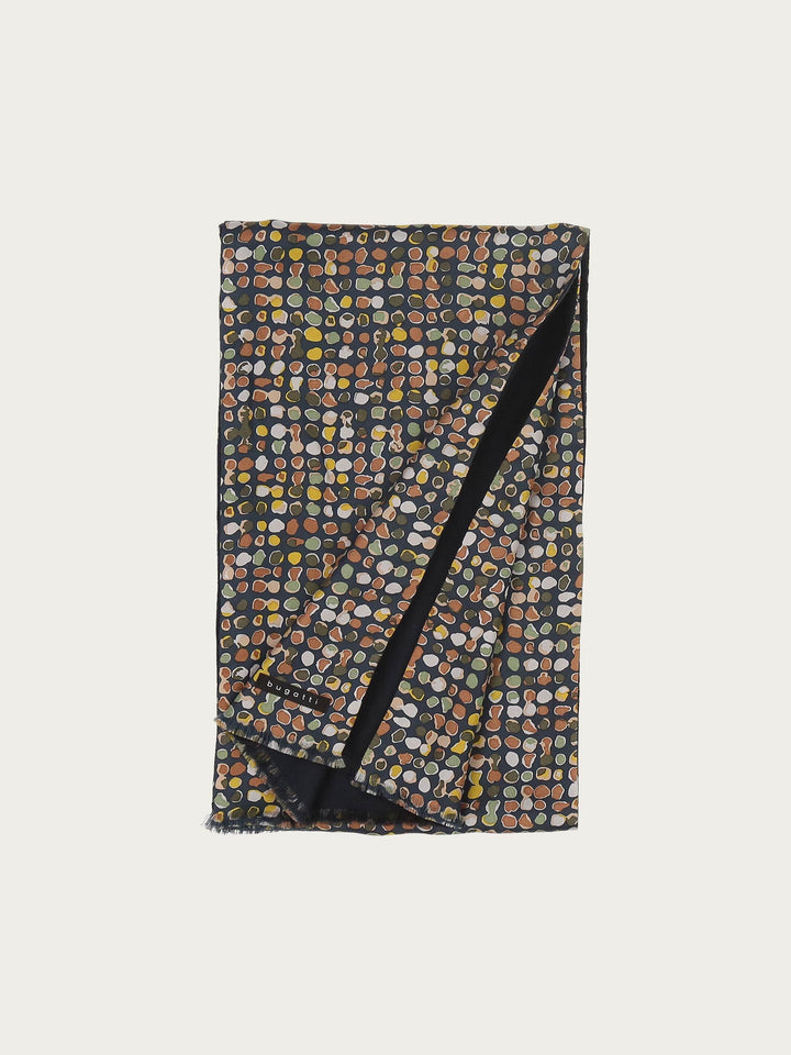 Leichter bugatti Doubleface-Schal mit Grafikprint in Wollmischung