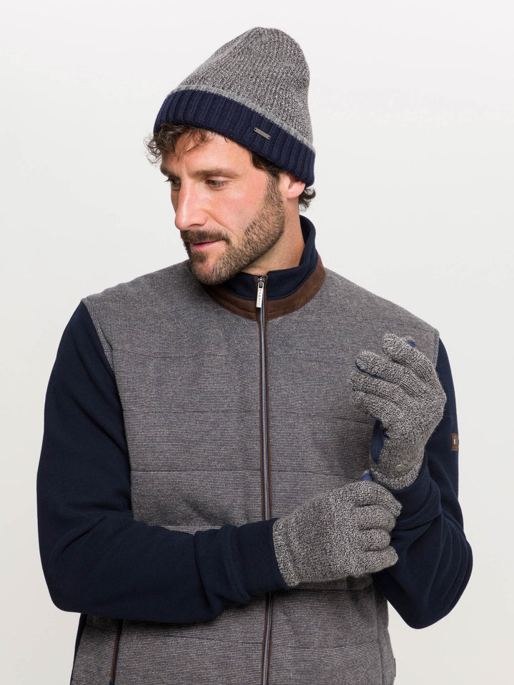 Melierte bugatti Strickhandschuhe in Wollmischung