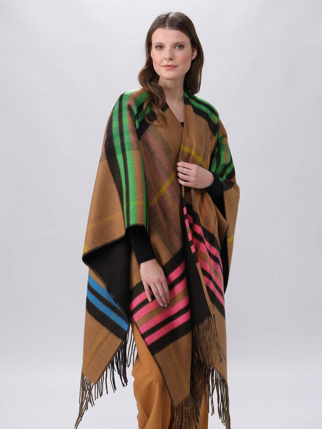 Wendbarer Poncho FRAAS Plaid Karo / Uni