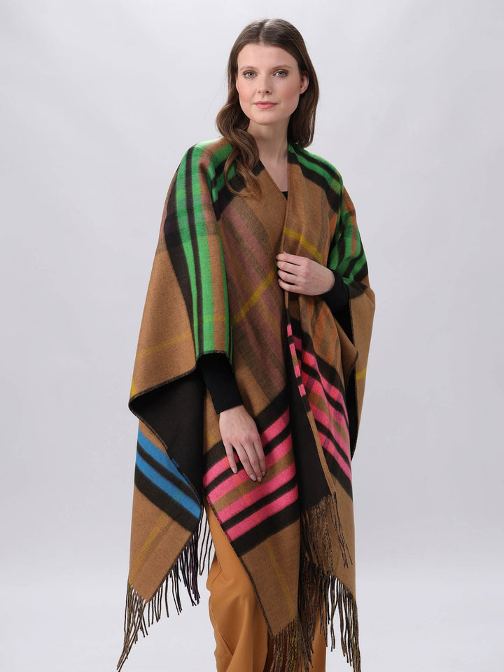 Wendbarer Poncho FRAAS Plaid Karo / Uni