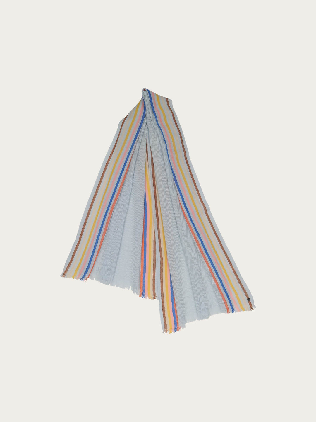 Einfarbiger Wollschal mit Highlight-Streifen