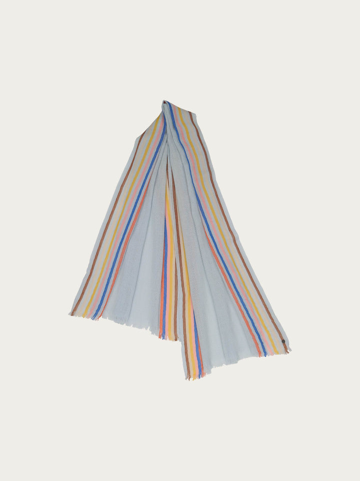 Einfarbiger Wollschal mit Highlight-Streifen