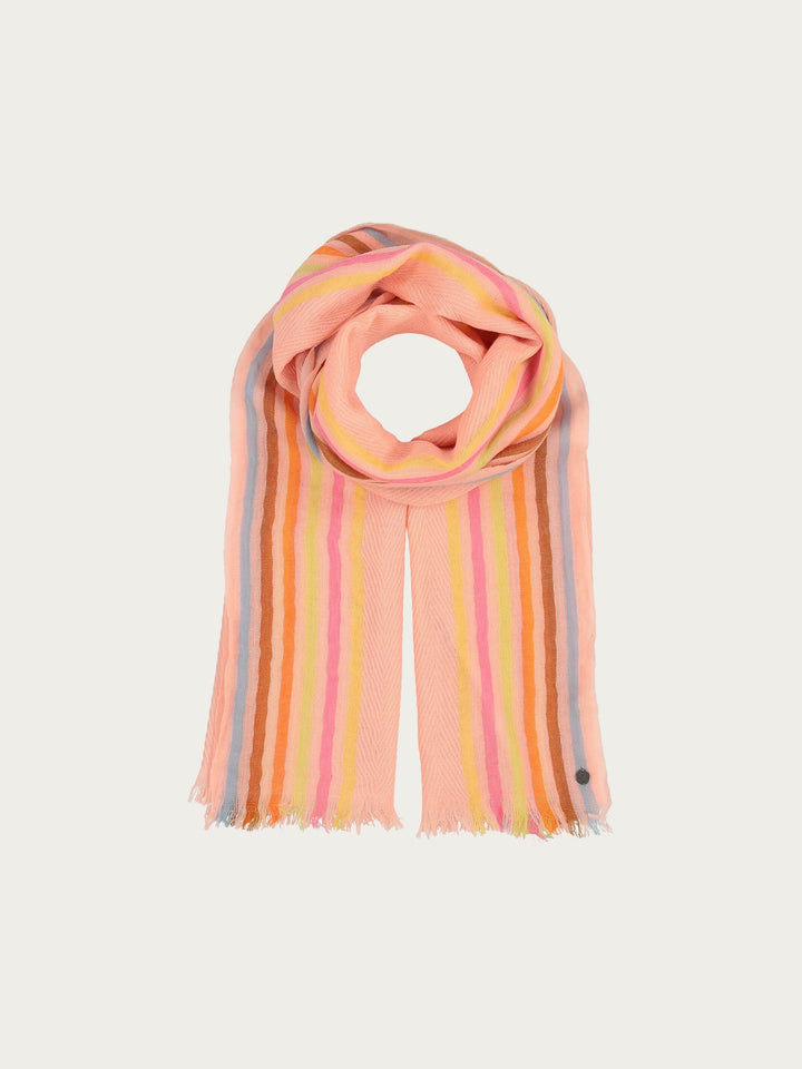 Einfarbiger Wollschal mit Highlight-Streifen