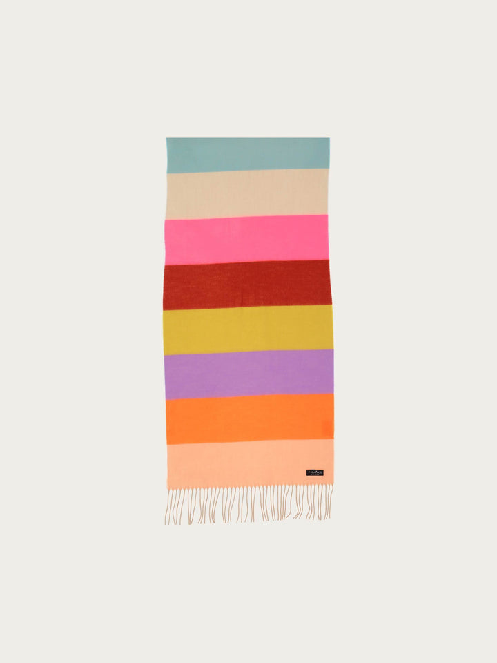 Cashmink-Schal DU MUSST KÄMPFEN! mit Regenbogen-Streifen