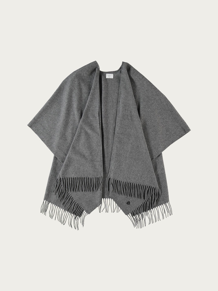 Einfarbiger Poncho aus reinem Polyacryl