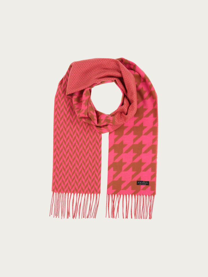 Cashmink-Schal mit Hahnentritt-Mix