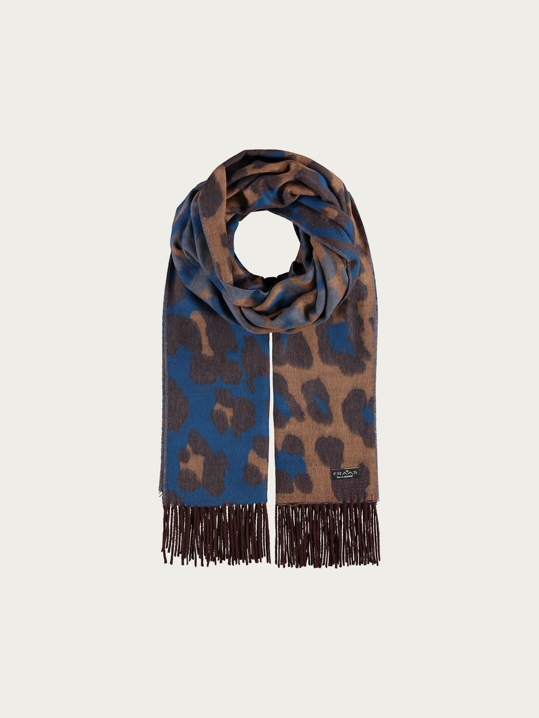 Zweifarbiger Cashmink-Schal mit Leo-Design