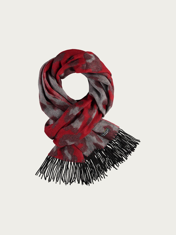 Zweifarbiger Cashmink-Schal mit Leo-Design