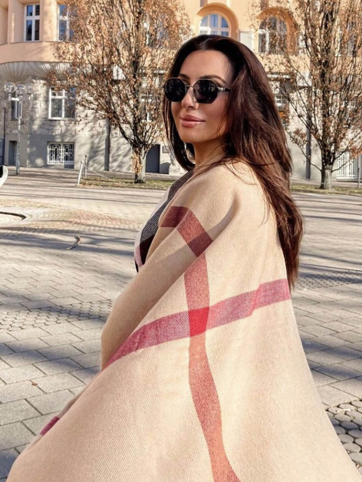 Poncho mit FRAAS Plaid Karo aus Polyacryl