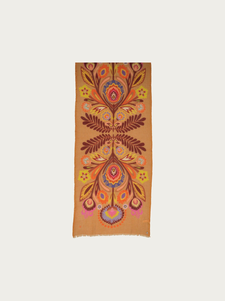 Geblümte Stola mit Lochmuster