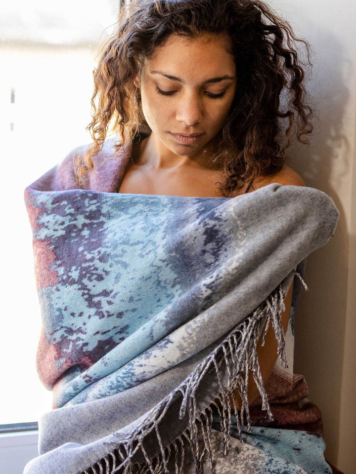 Sustainability Edition - Cashmink-Decke mit Aquarell-Design - Made in Germany