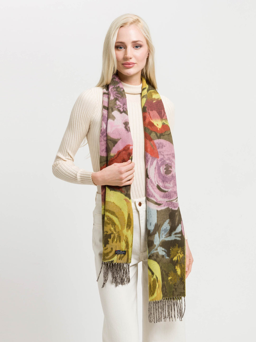 Cashmink-Schal mit romantischem Blumen-Design
