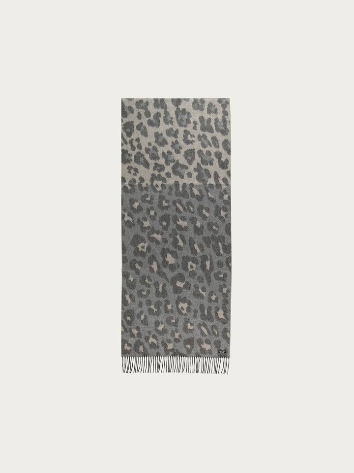 Zweifarbiger Cashmink-Schal mit Leo-Design