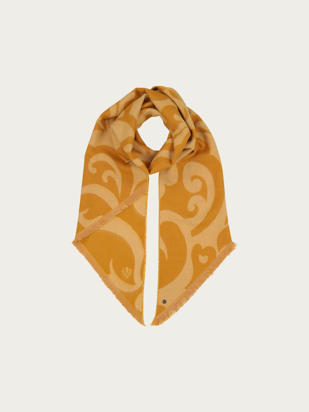 Cashmink-Schal mit Ranken-Design und Bias Cut