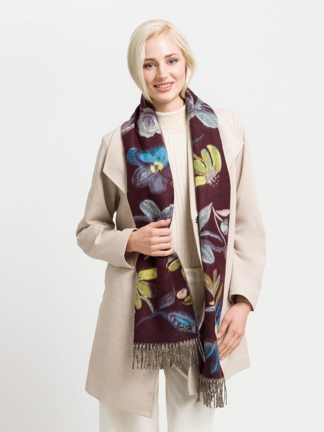 Cashmink-Schal mit elegantem Blumen-Design