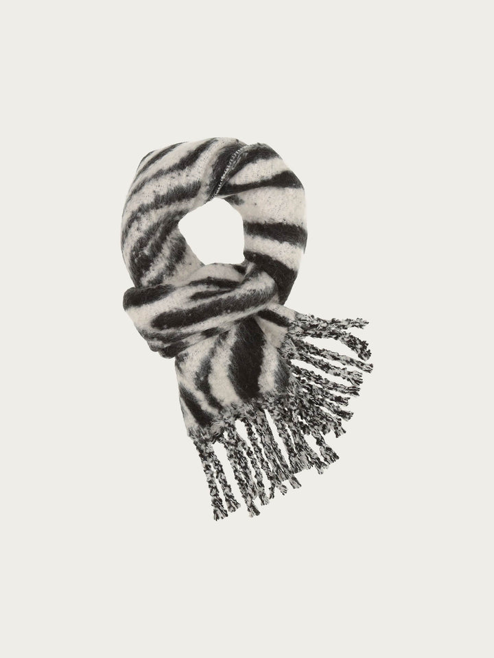 Flauschiger XL-Schal mit Zebra-Design in Wollmischung