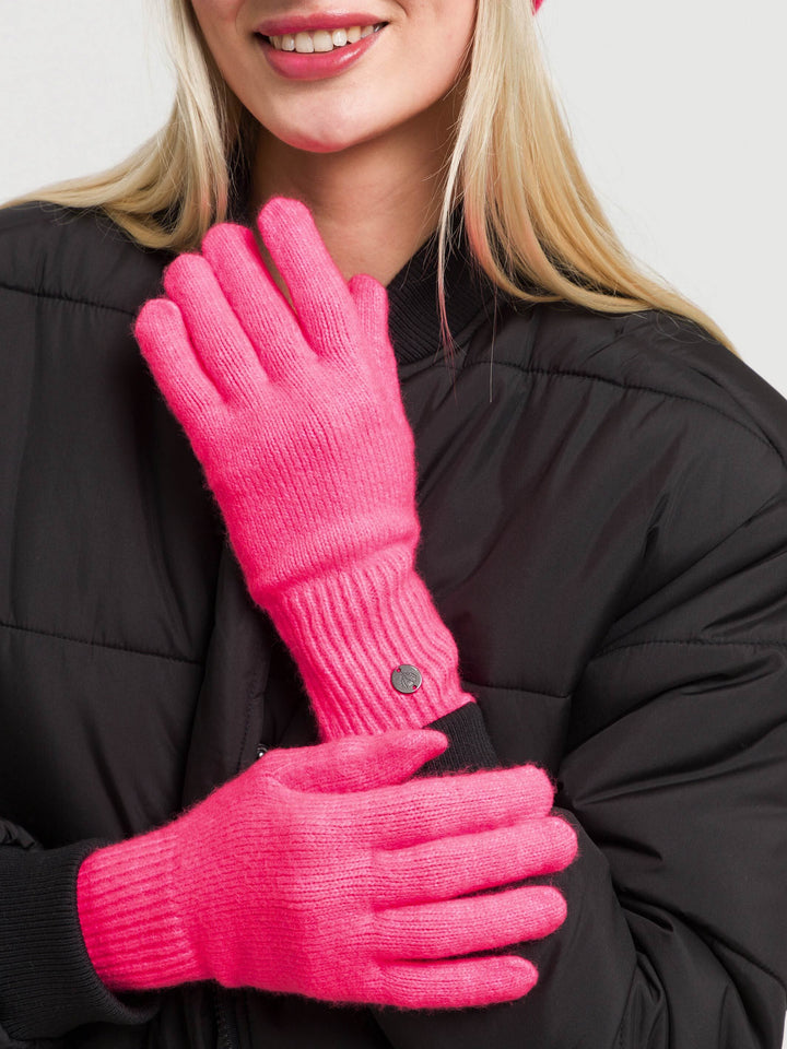 Einfarbige Strickhandschuhe in Wollmischung