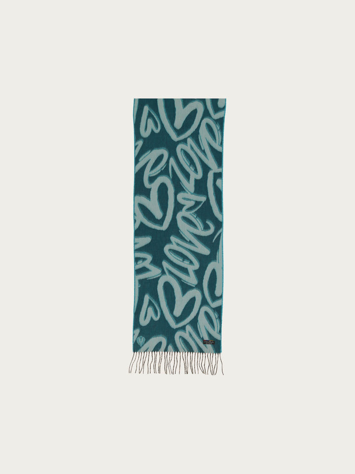 Cashmink-Schal LOVE mit Herz-Design