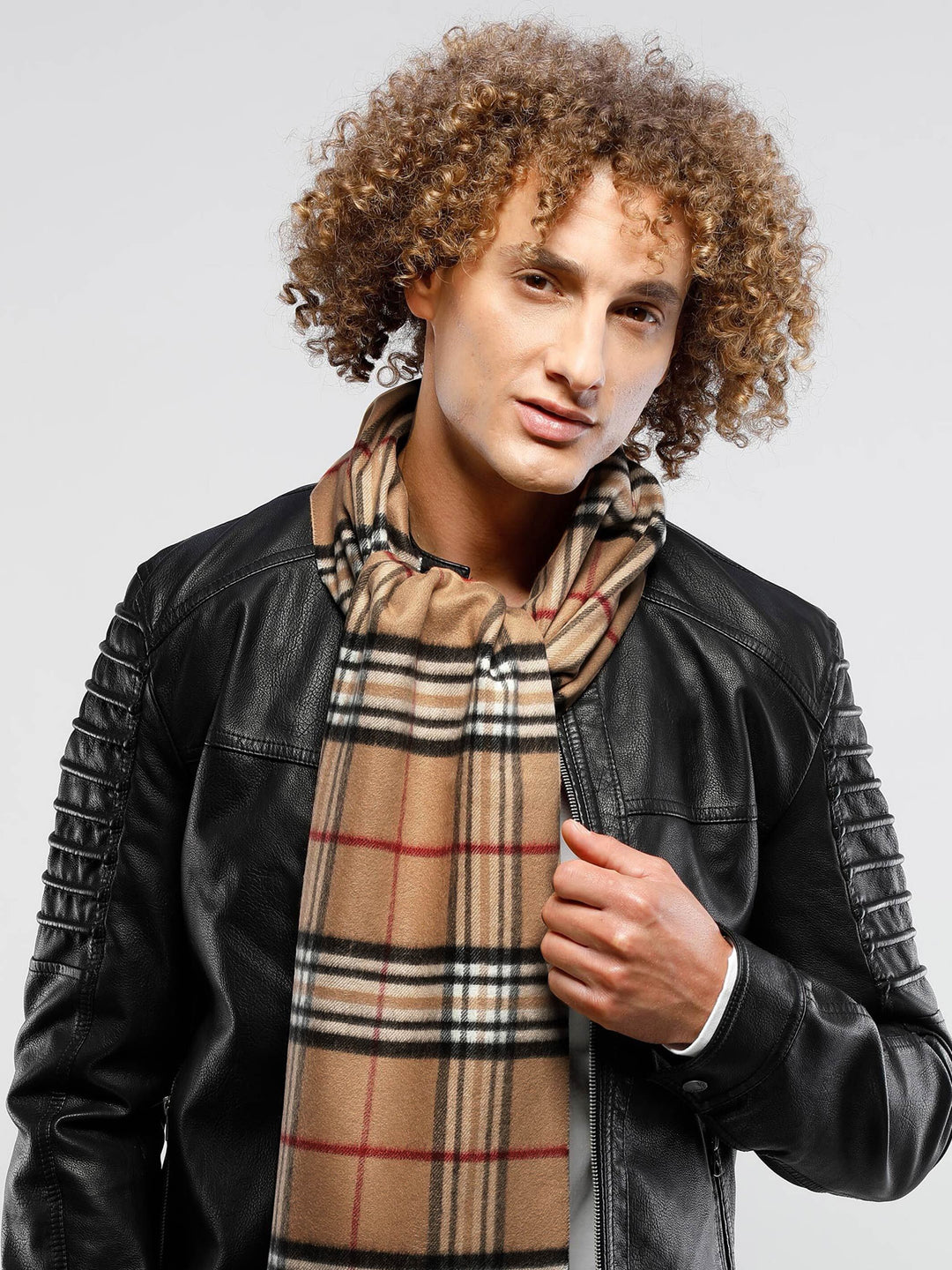 Schmaler Cashmink-Schal mit FRAAS Plaid Karo