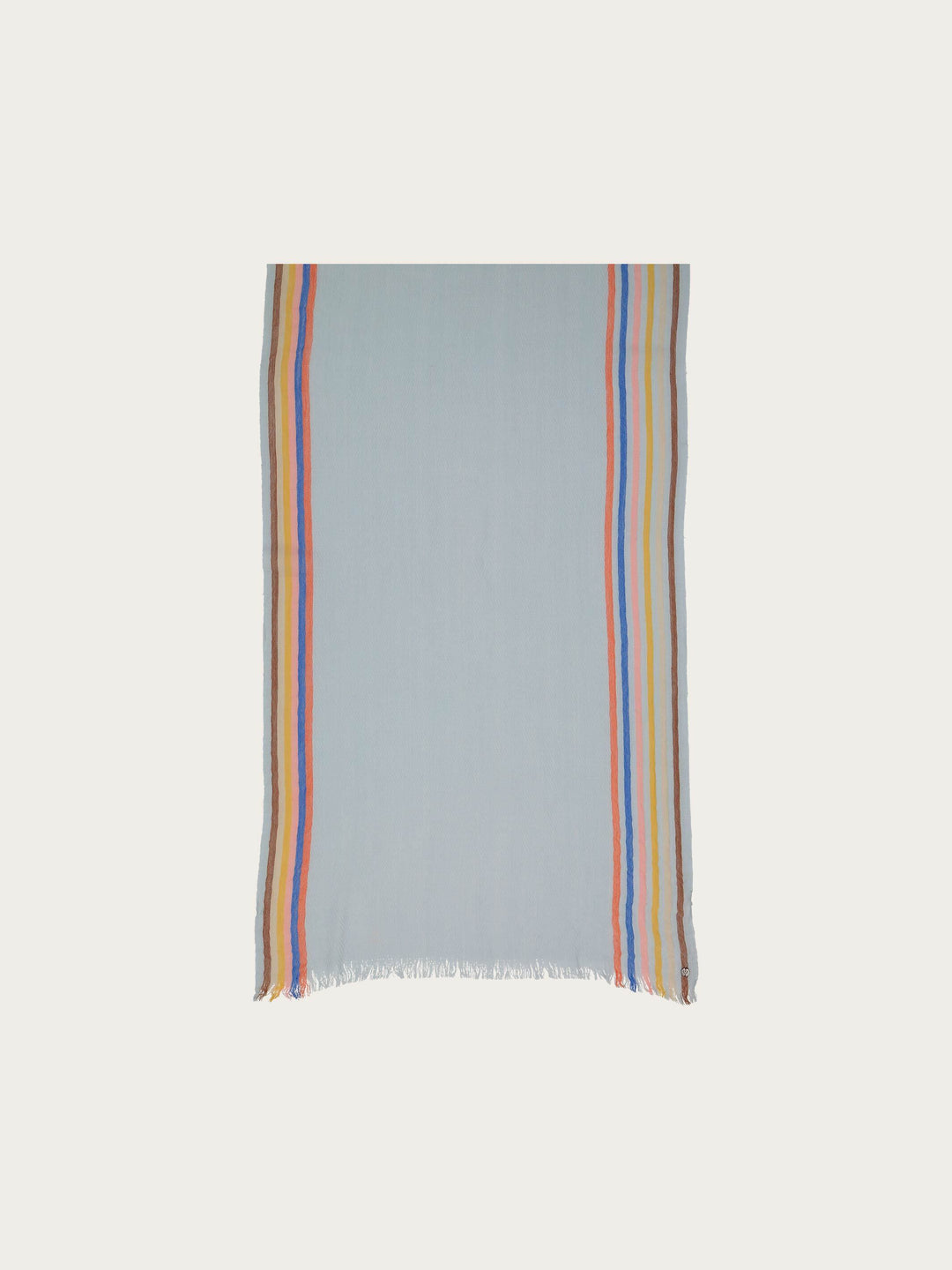 Einfarbiger Wollschal mit Highlight-Streifen