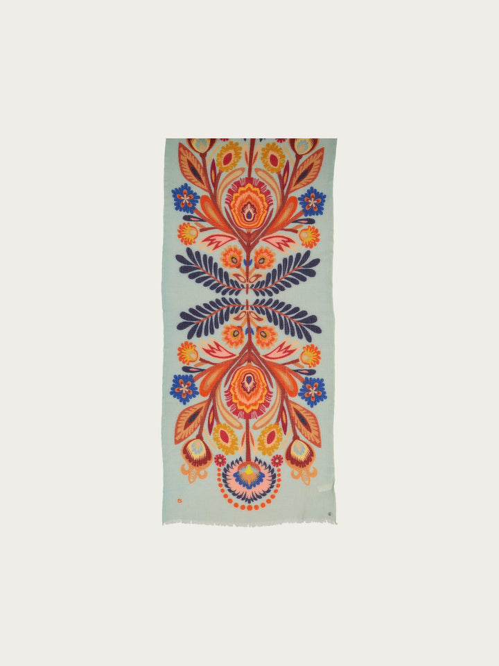 Geblümte Stola mit Lochmuster