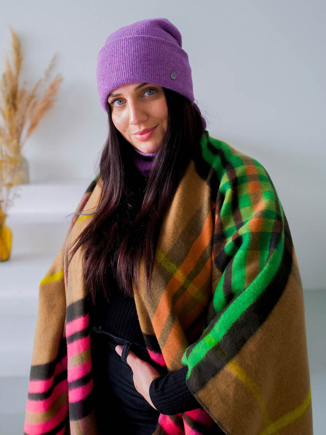 Wendbarer Poncho FRAAS Plaid Karo / Uni