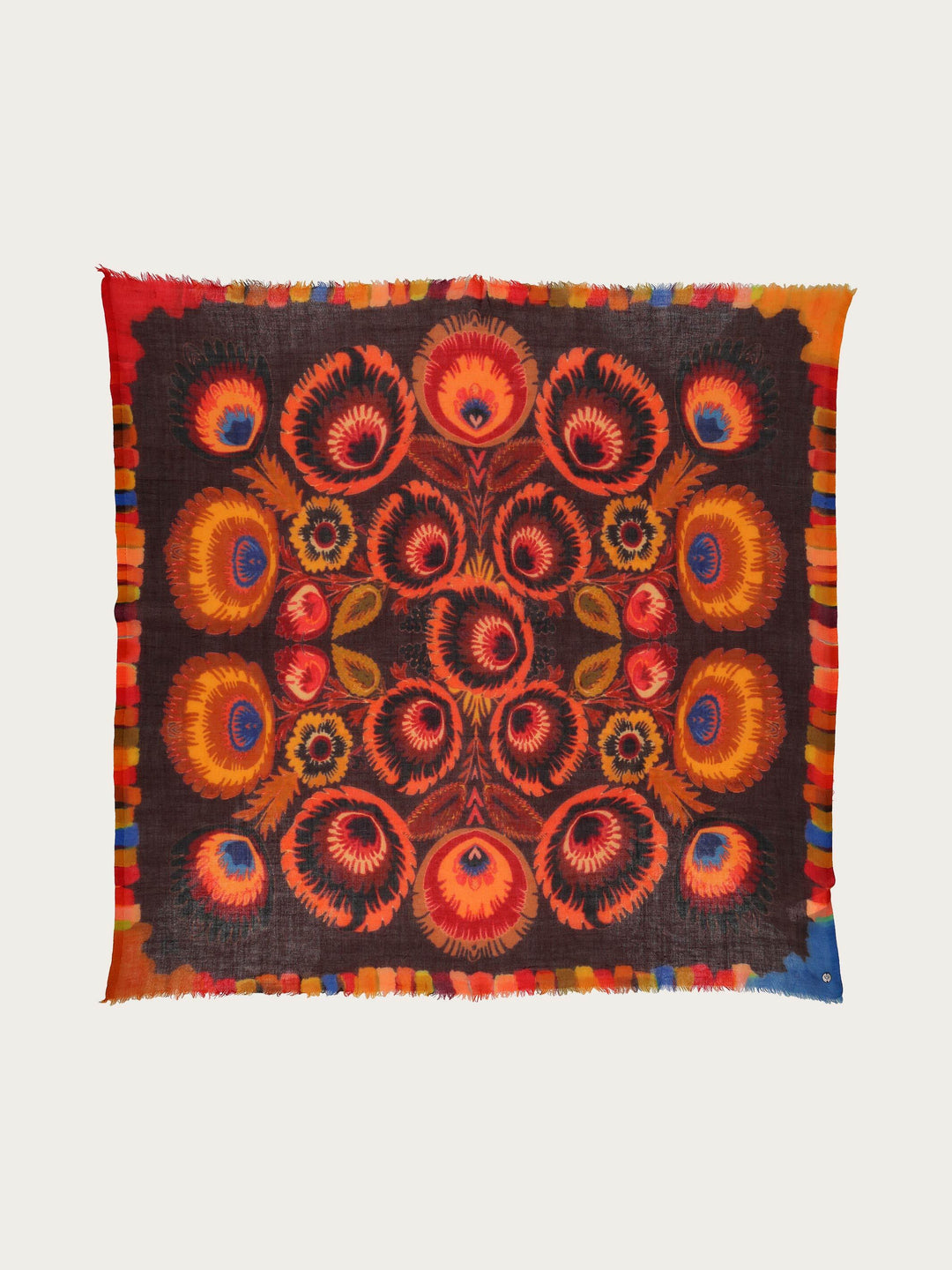 Tuch mit Blumen-Design aus reiner Wolle