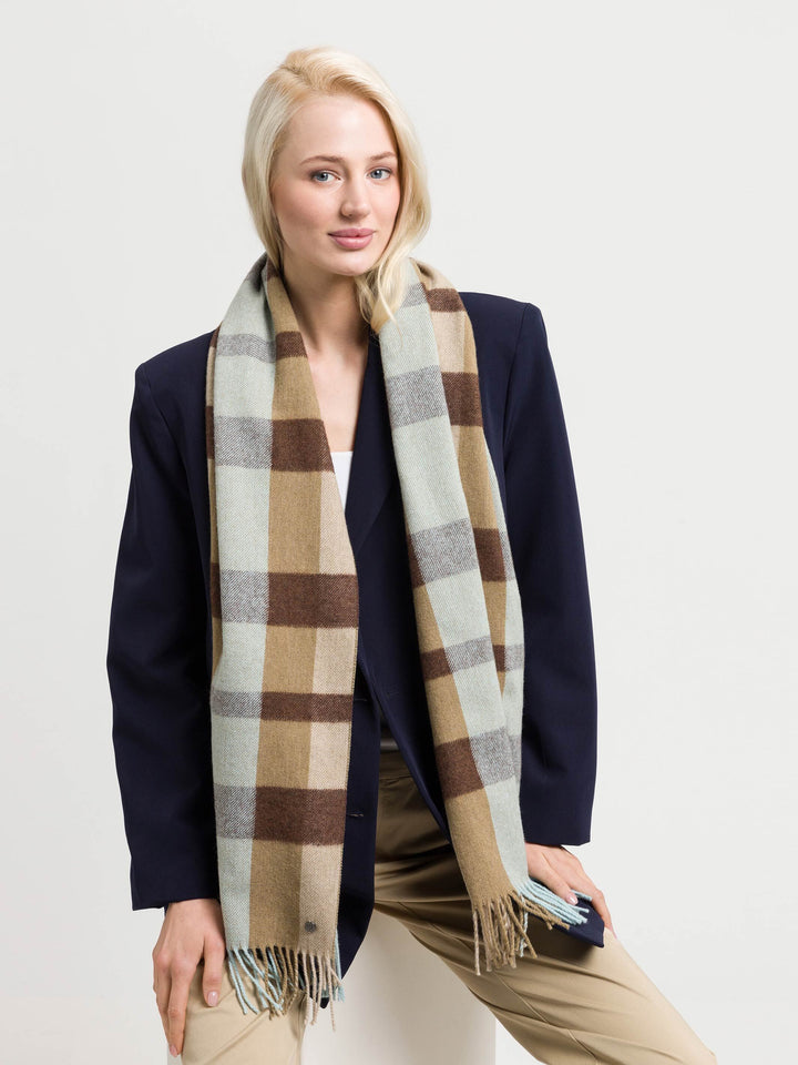 Sustainability Edition - Schal mit Box-Karo in Wollmischung