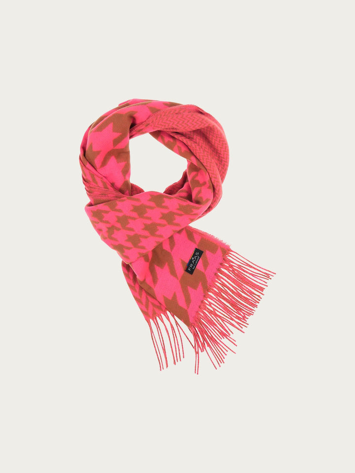 Cashmink-Schal mit Hahnentritt-Mix