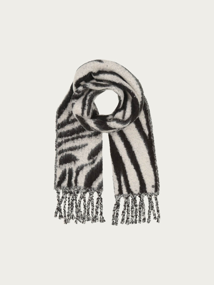 Flauschiger XL-Schal mit Zebra-Design in Wollmischung
