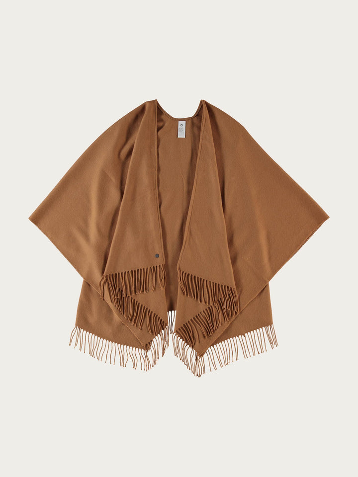 Einfarbiger Poncho aus reinem Polyacryl