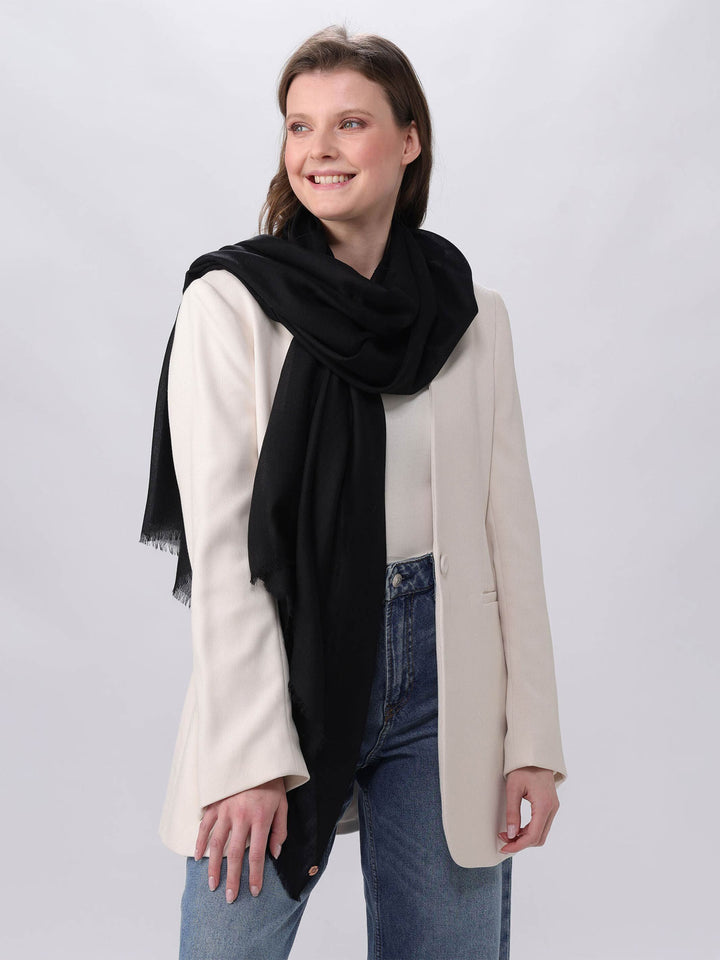 Zarte einfarbige Pashmina aus reinem Kaschmir