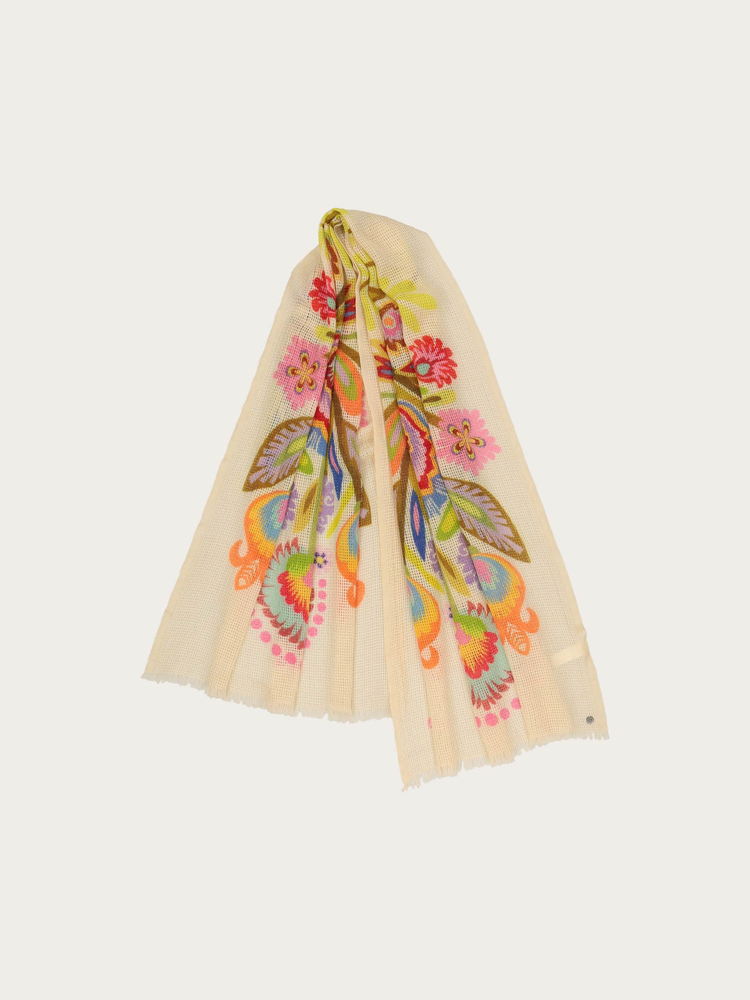 Geblümte Stola mit Lochmuster