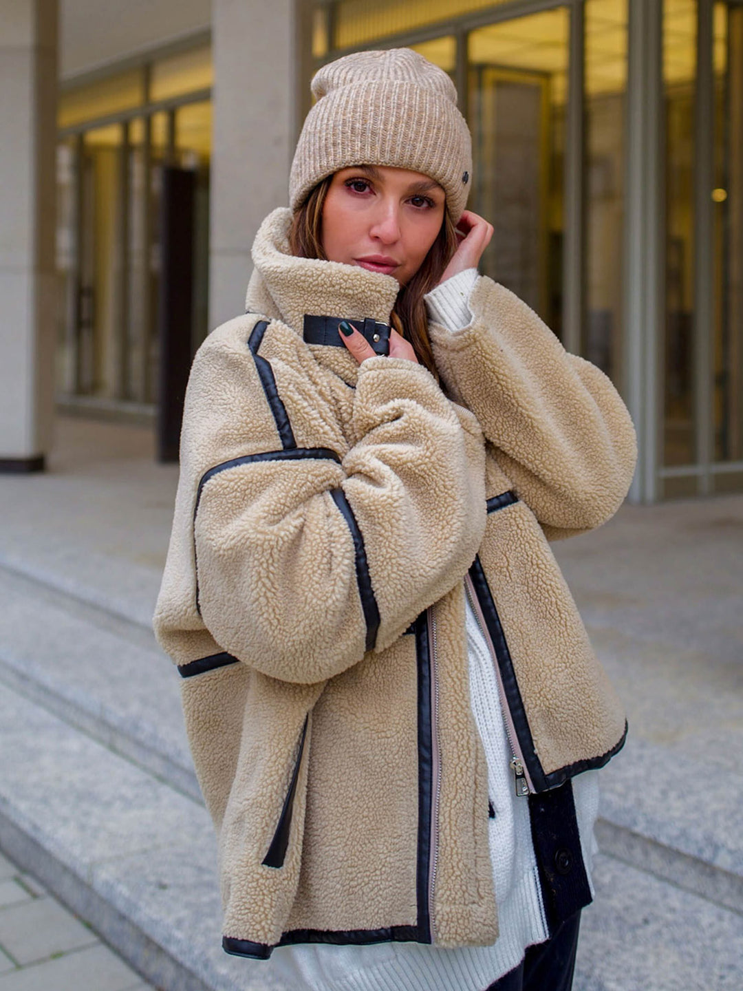 Strickmütze in Wollmischung