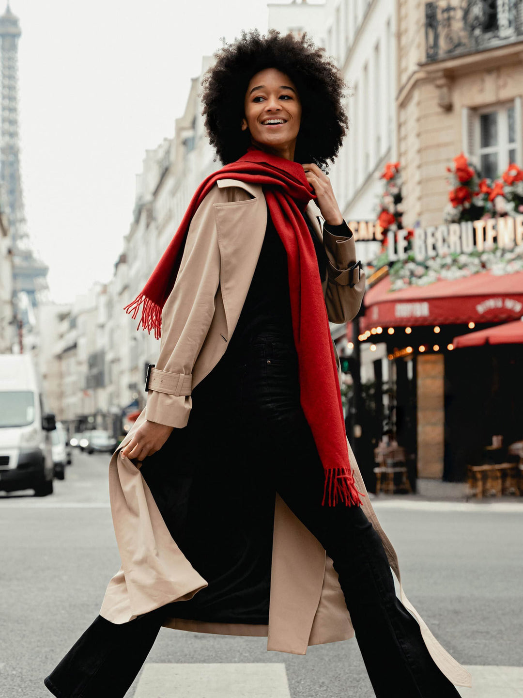 Schal aus reinem Kaschmir mit Fransen