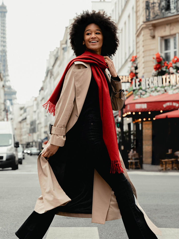 Schal aus reinem Kaschmir mit Fransen