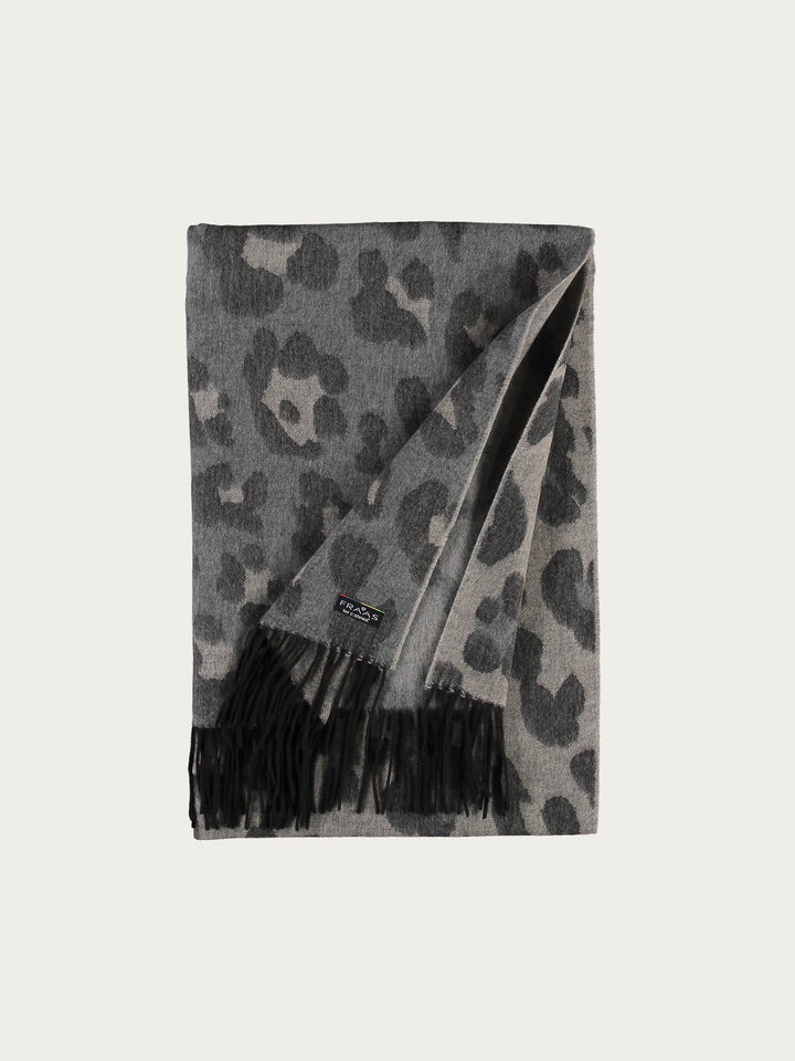 Zweifarbiger Cashmink-Schal mit Leo-Design