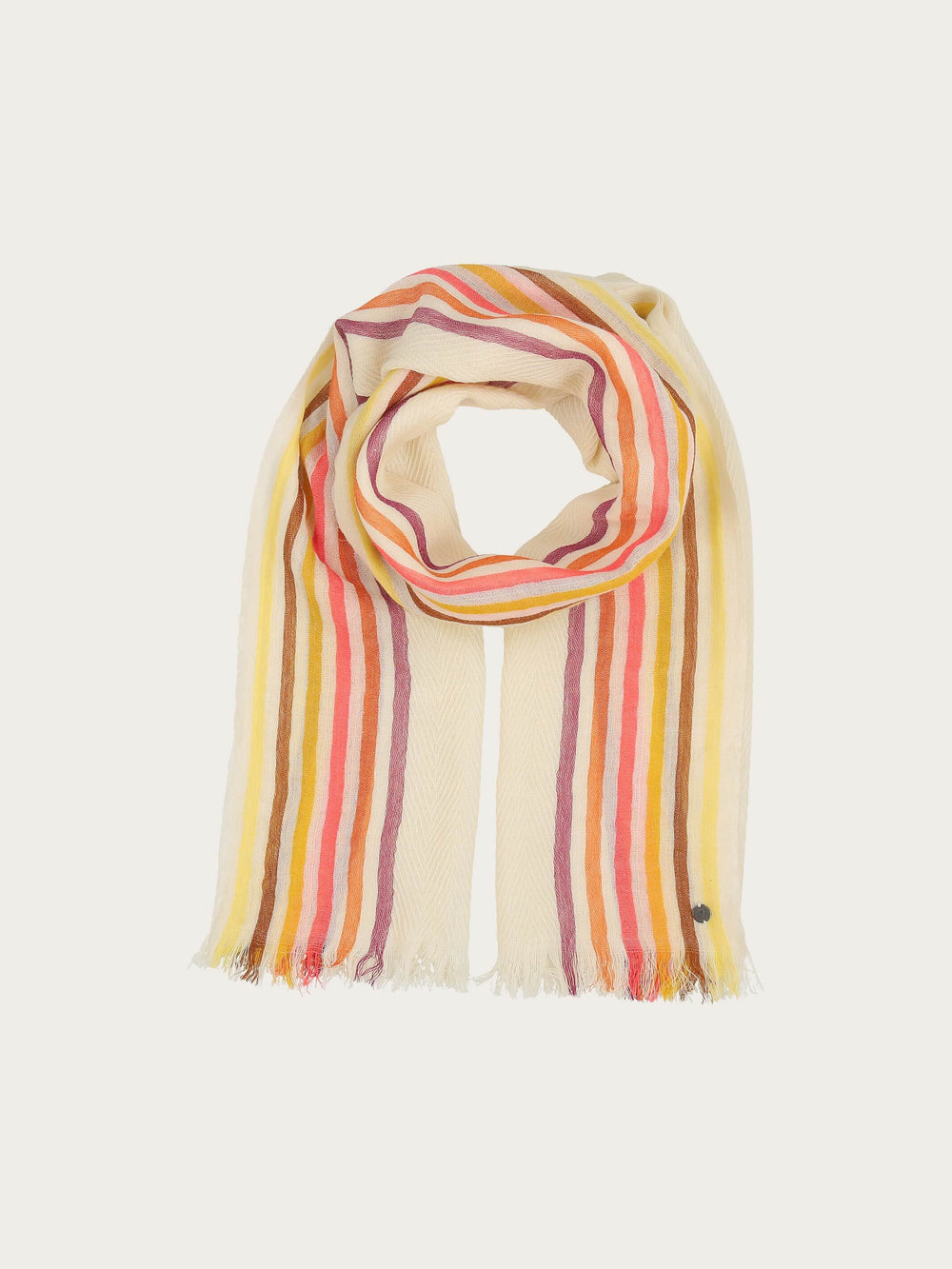 Einfarbiger Wollschal mit Highlight-Streifen