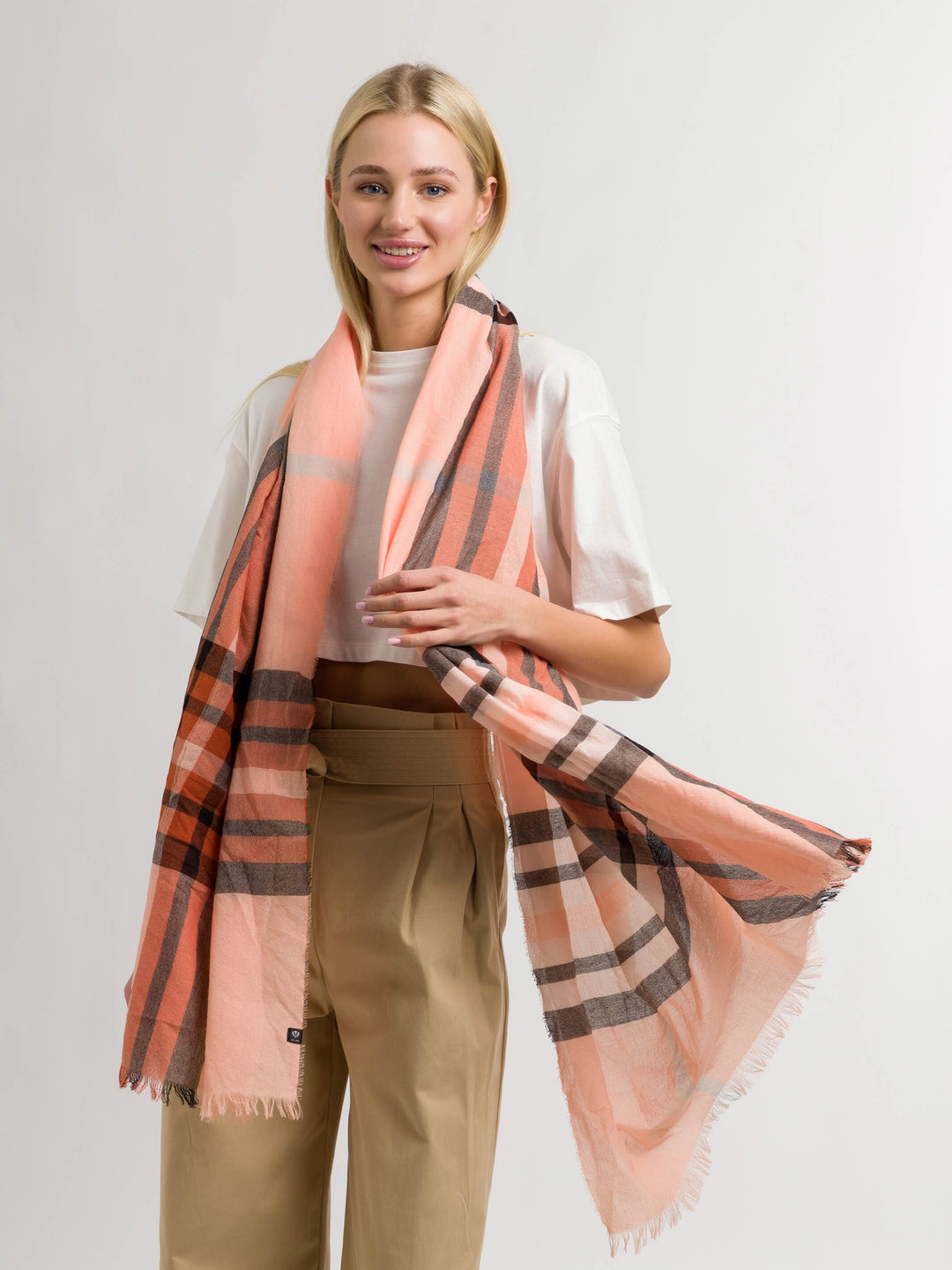 Sustainability Edition - Leichte Stola mit FRAAS Plaid Karo