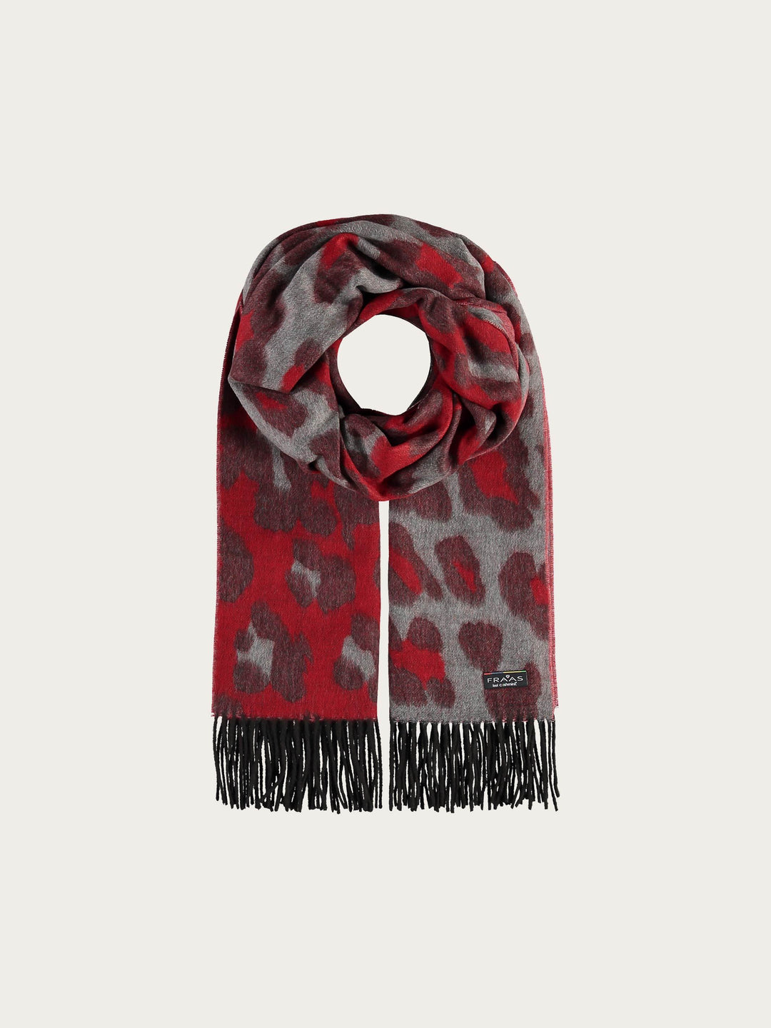 Zweifarbiger Cashmink-Schal mit Leo-Design