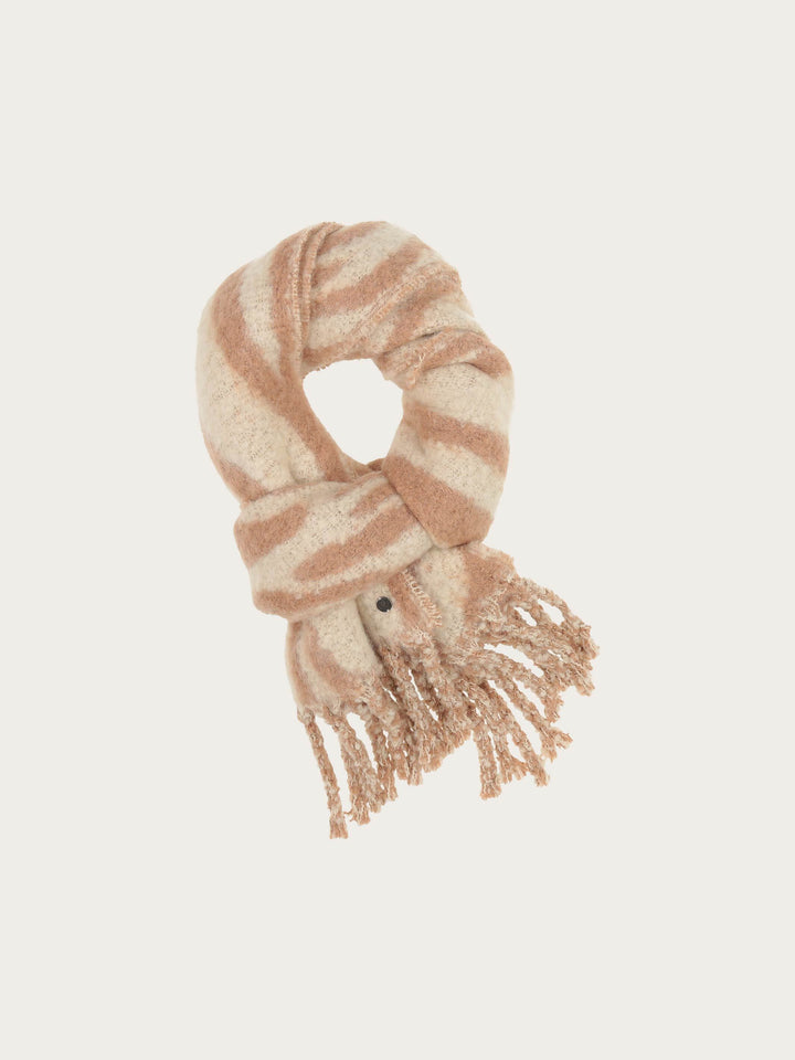 Flauschiger XL-Schal mit Zebra-Design in Wollmischung