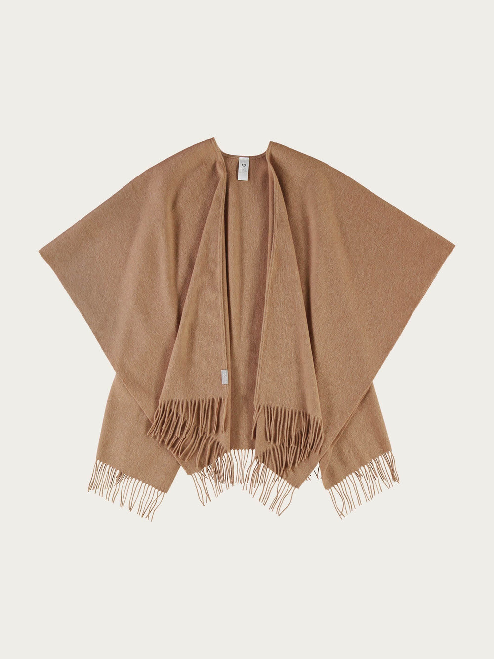 Einfarbiger Poncho aus reiner Wolle