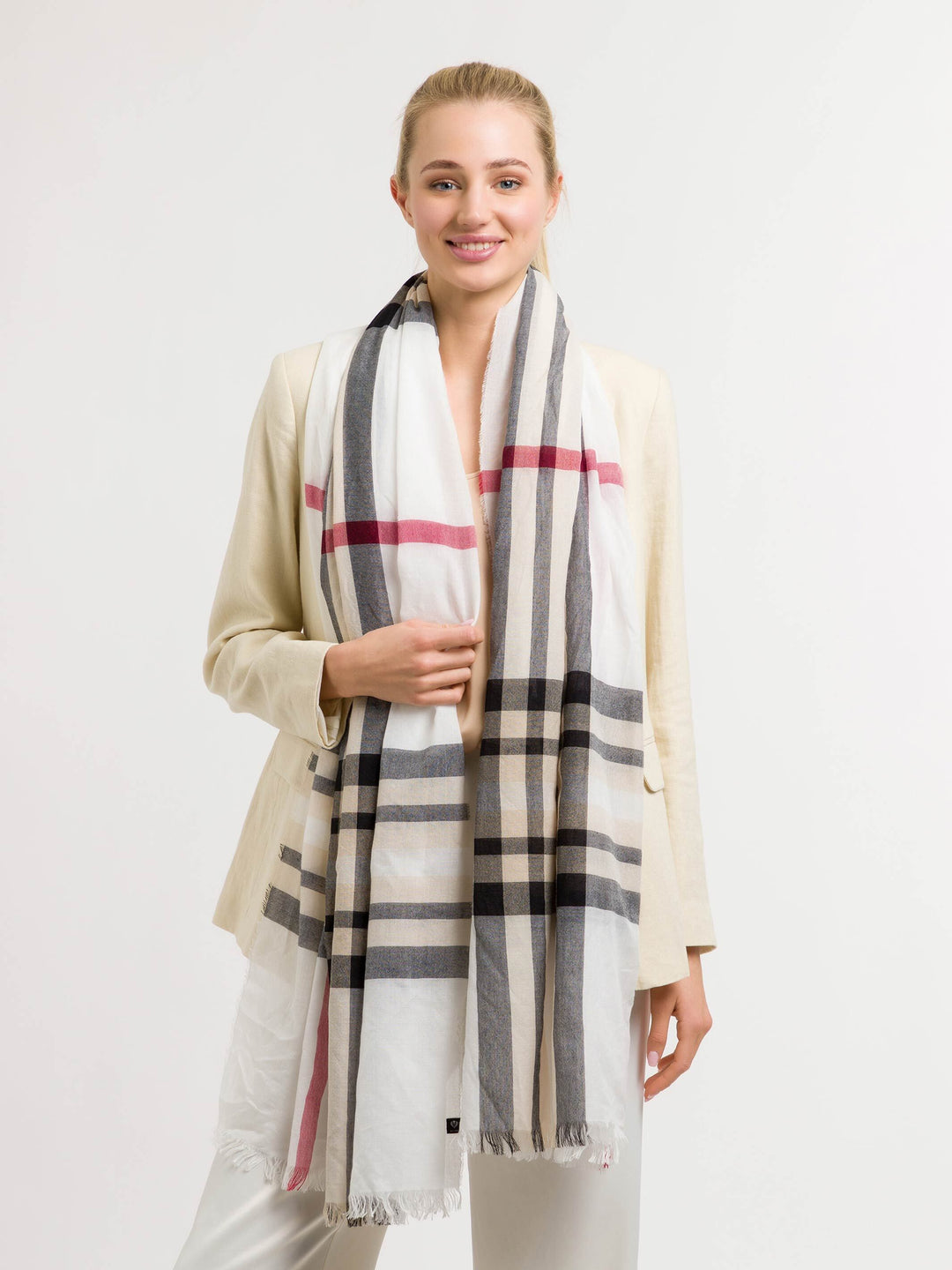 Sustainability Edition - Leichte Stola mit FRAAS Plaid Karo