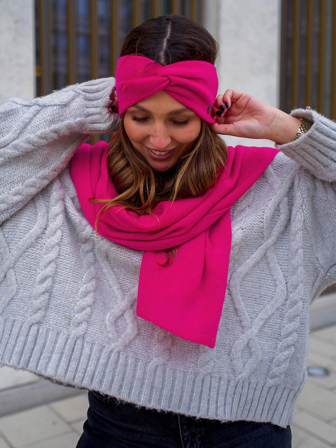 Strickstirnband aus reinem Kaschmir