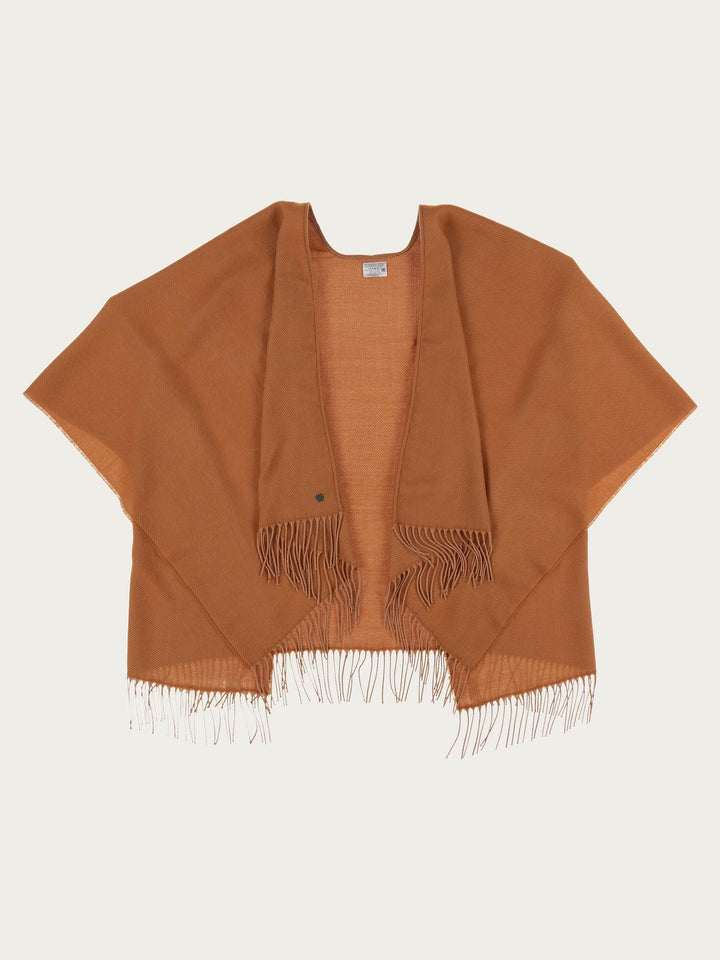 Einfarbiger Poncho aus reinem Polyacryl