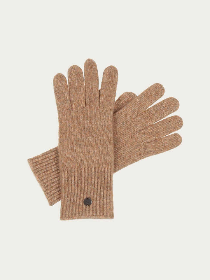 Einfarbige Strickhandschuhe in Wollmischung