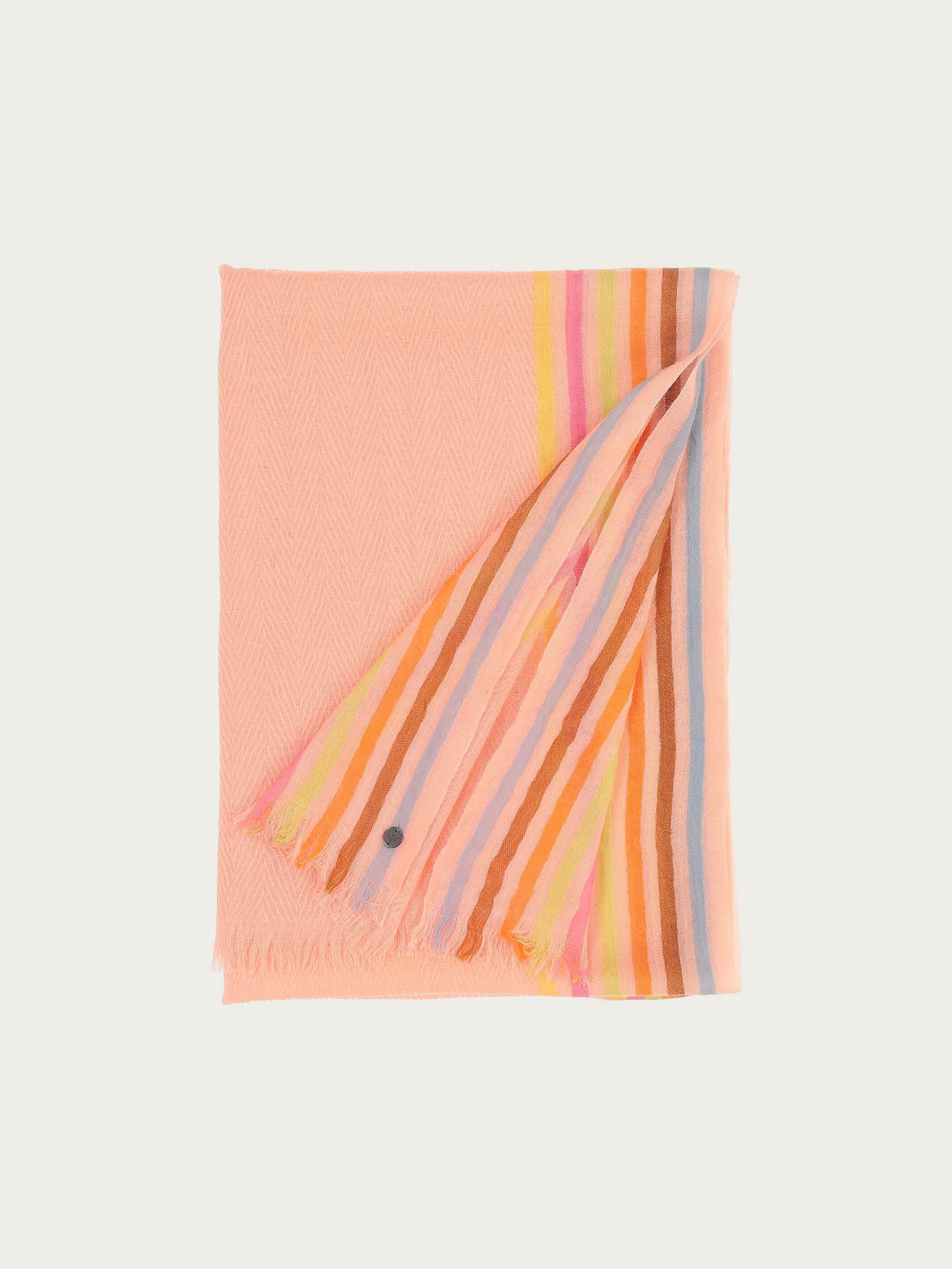 Einfarbiger Wollschal mit Highlight-Streifen