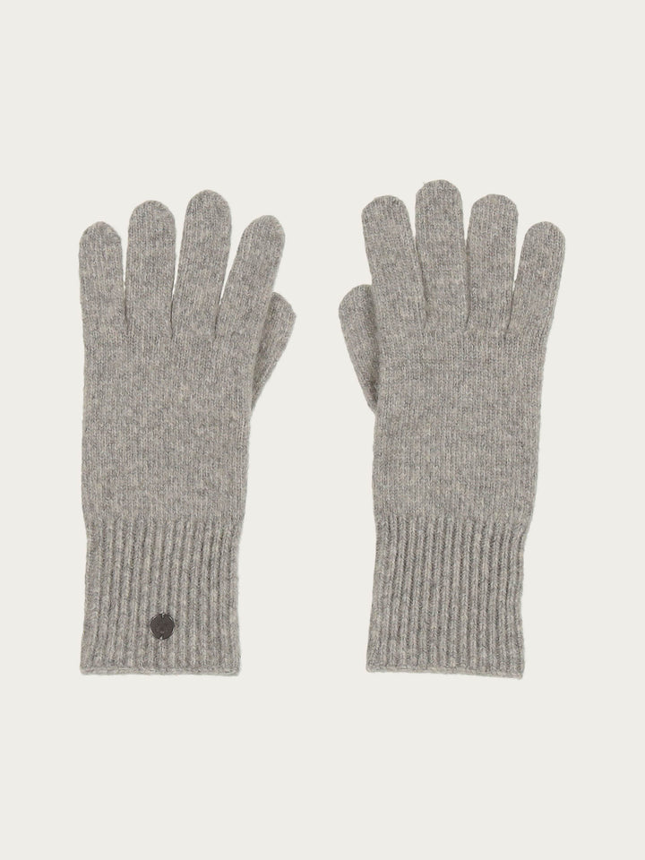 Einfarbige Strickhandschuhe in Wollmischung
