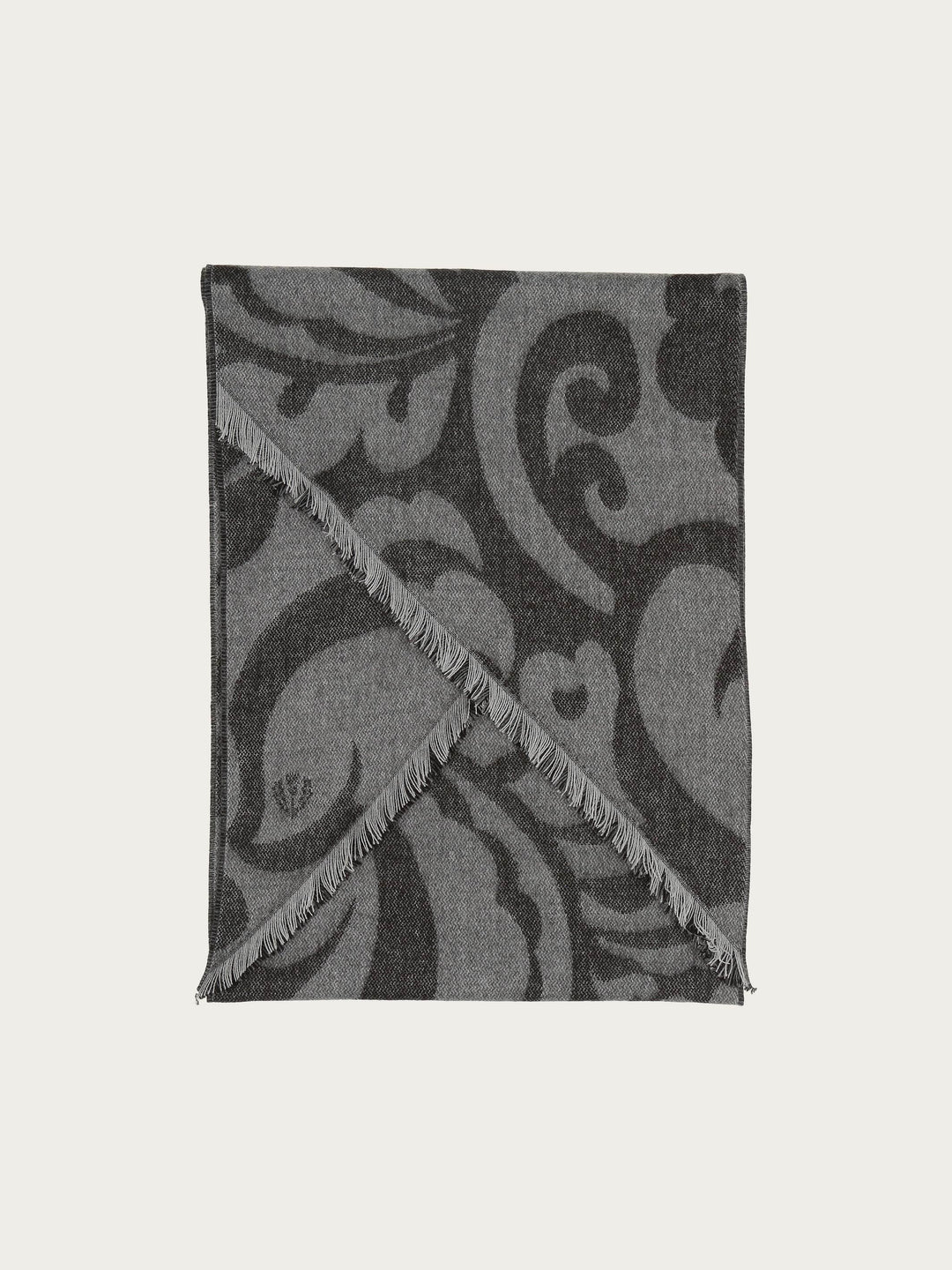 Cashmink-Schal mit Ranken-Design und Bias Cut